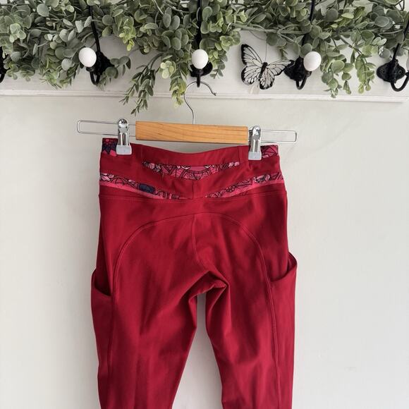 Lululemon Speed Tights In Red Size 2 ee265 - Picture 4 of 5